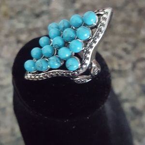 Howlite blue ring